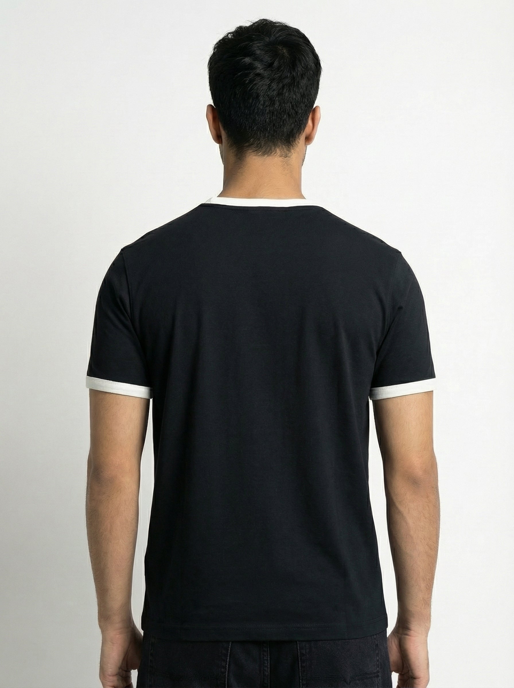 Ringer -Slim fit Tshirt - Black × white