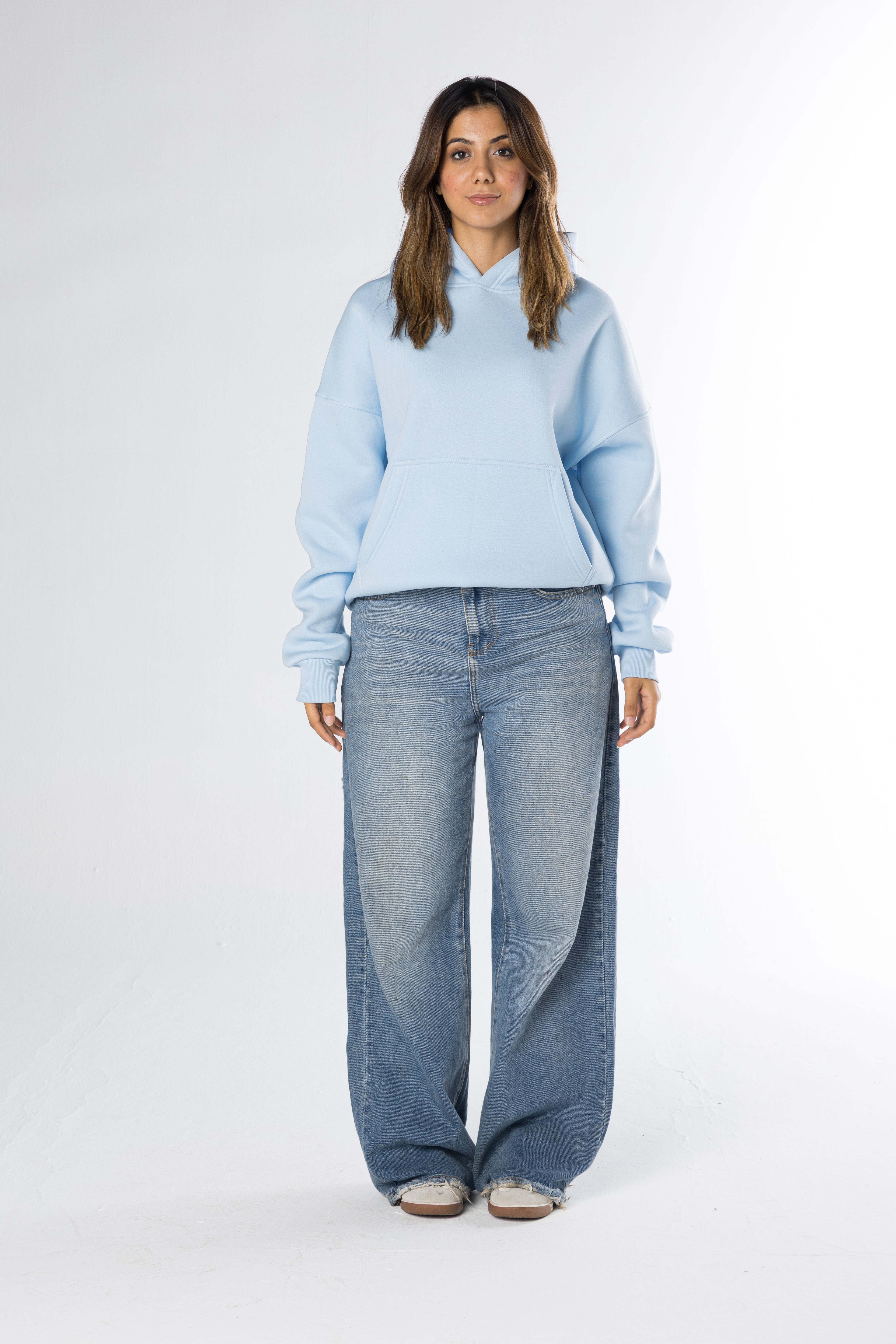 Boxy Fit Hoodie - Baby blue
