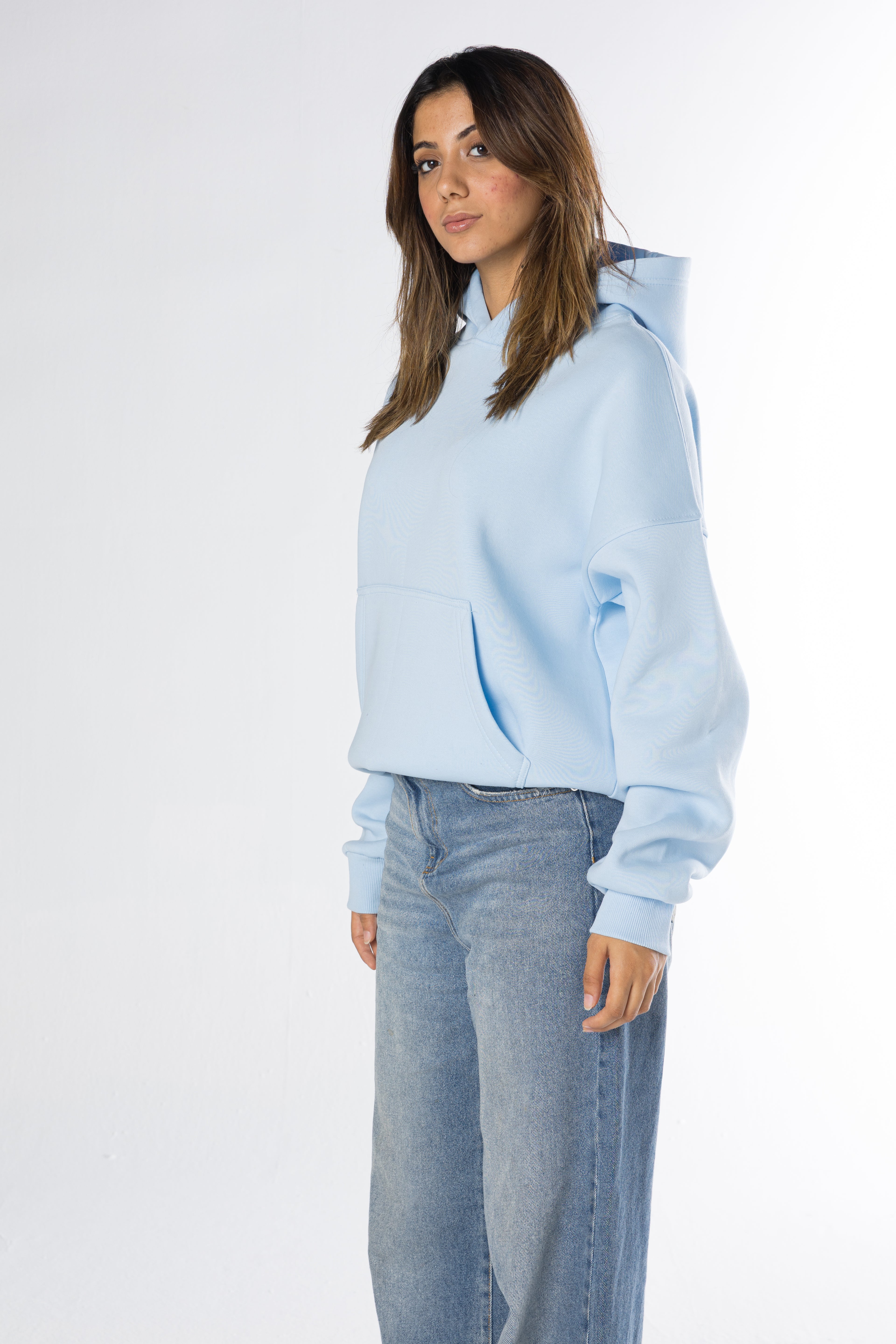 Boxy Fit Hoodie - Baby blue