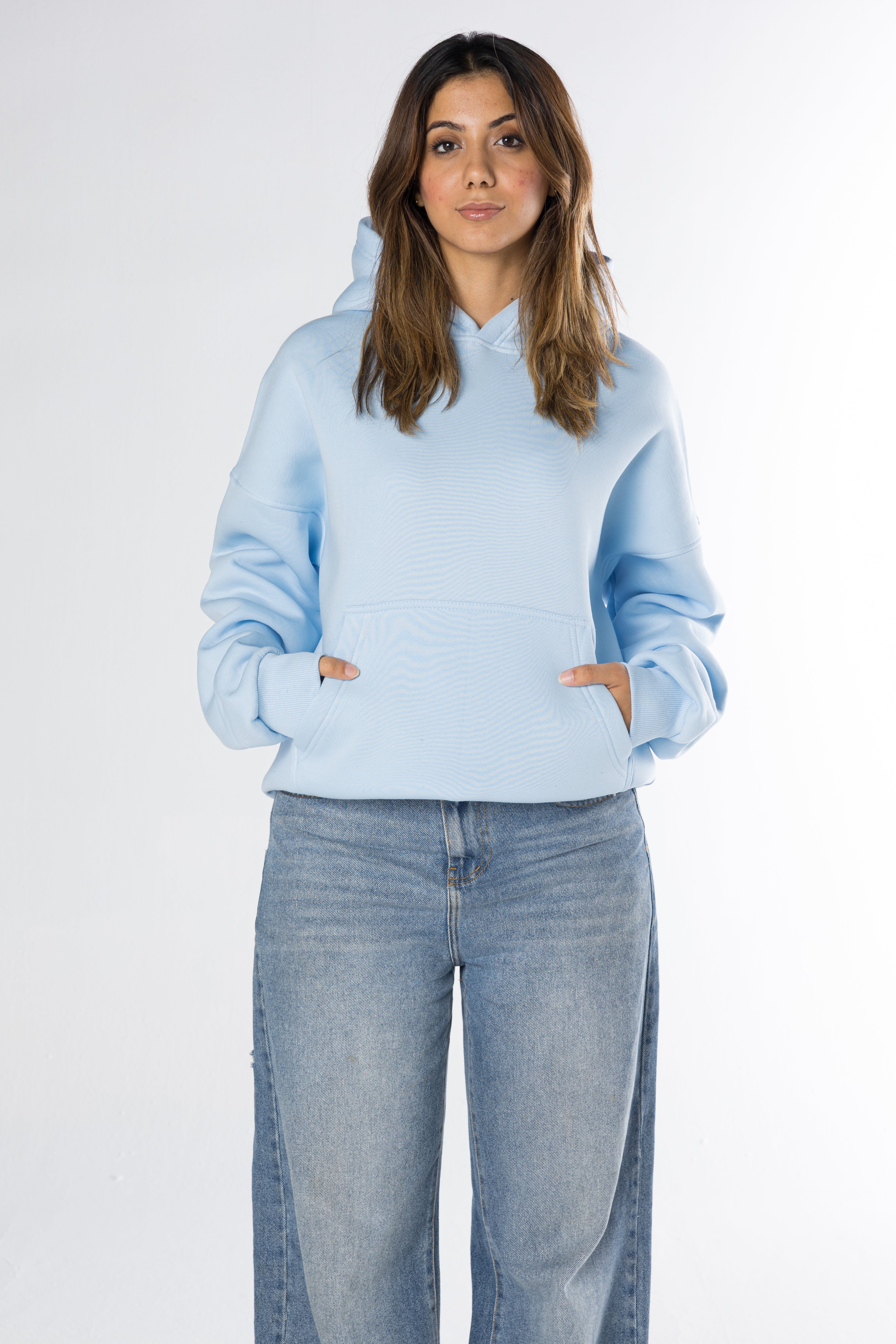 Boxy Fit Hoodie - Baby blue