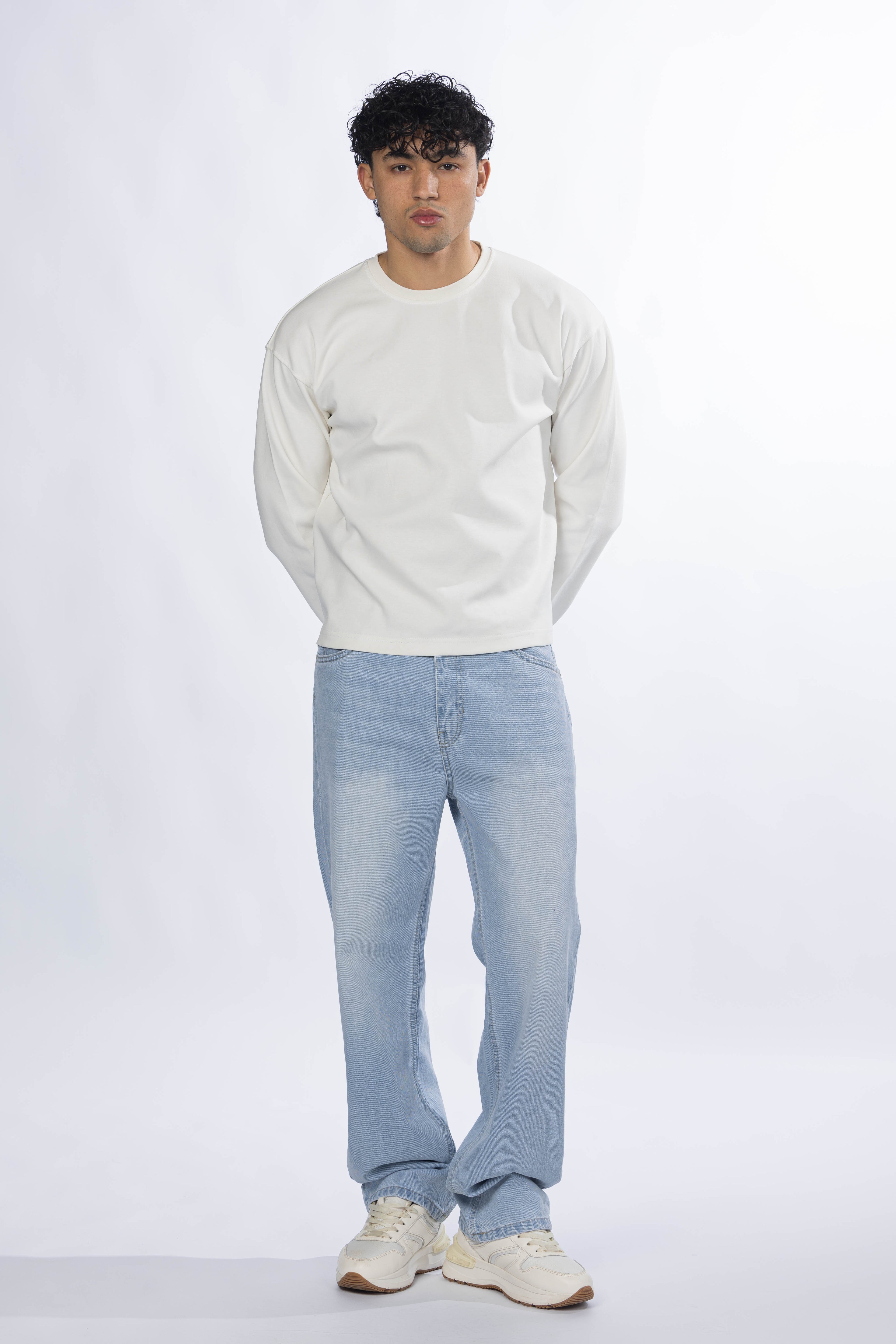 Wide Leg Jeans – Washed Ice Blue