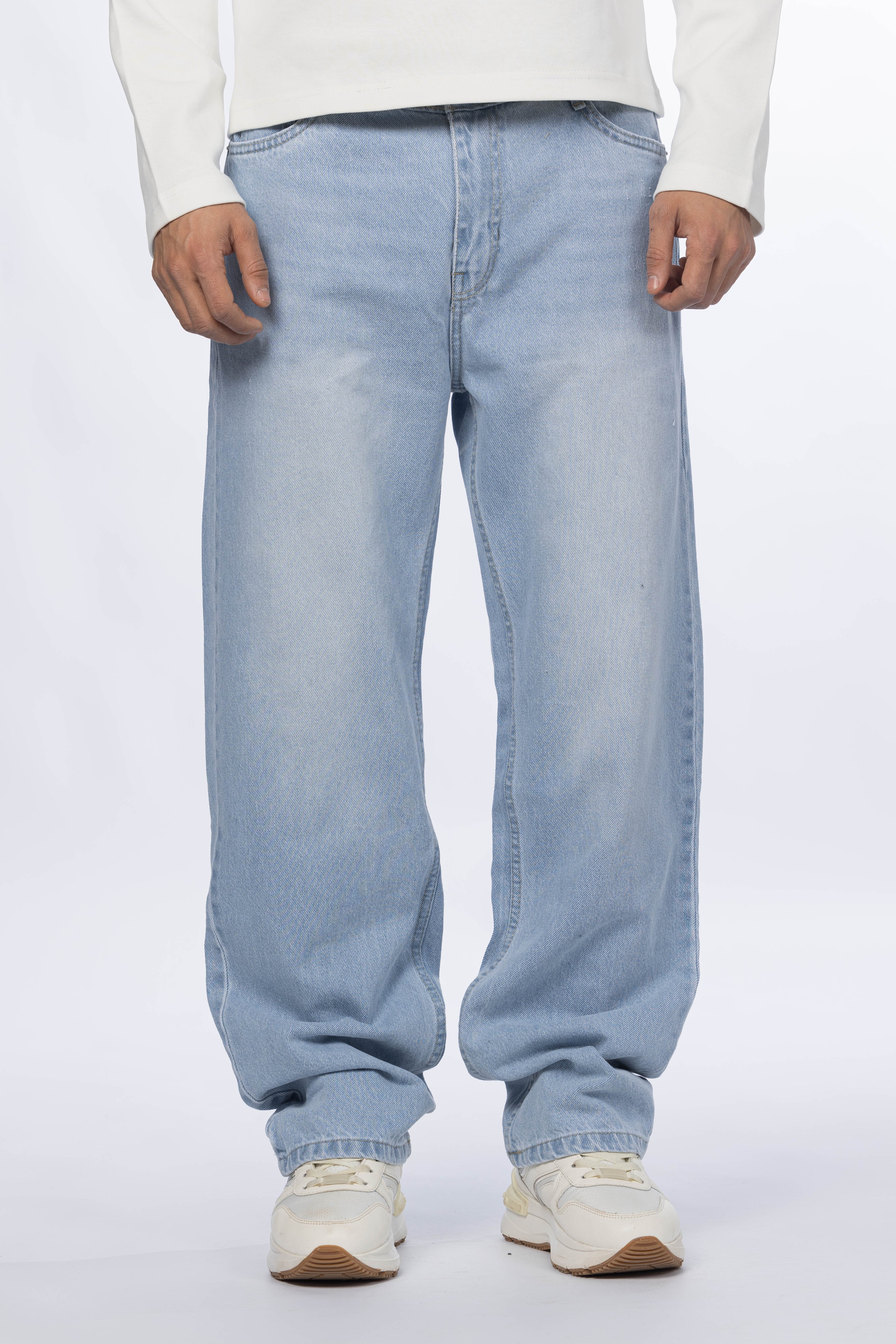 Wide Leg Jeans – Washed Ice Blue