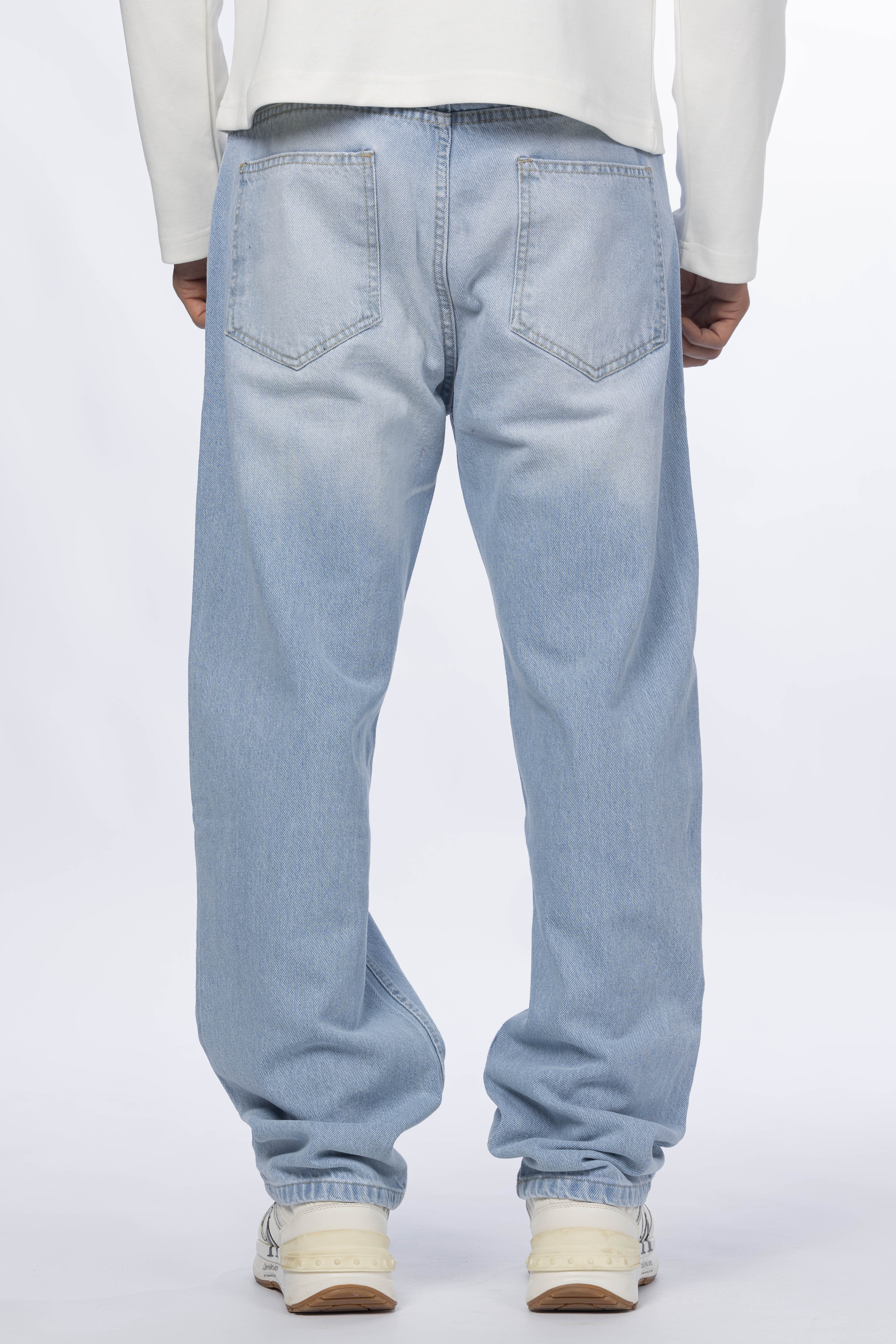 Wide Leg Jeans – Washed Ice Blue