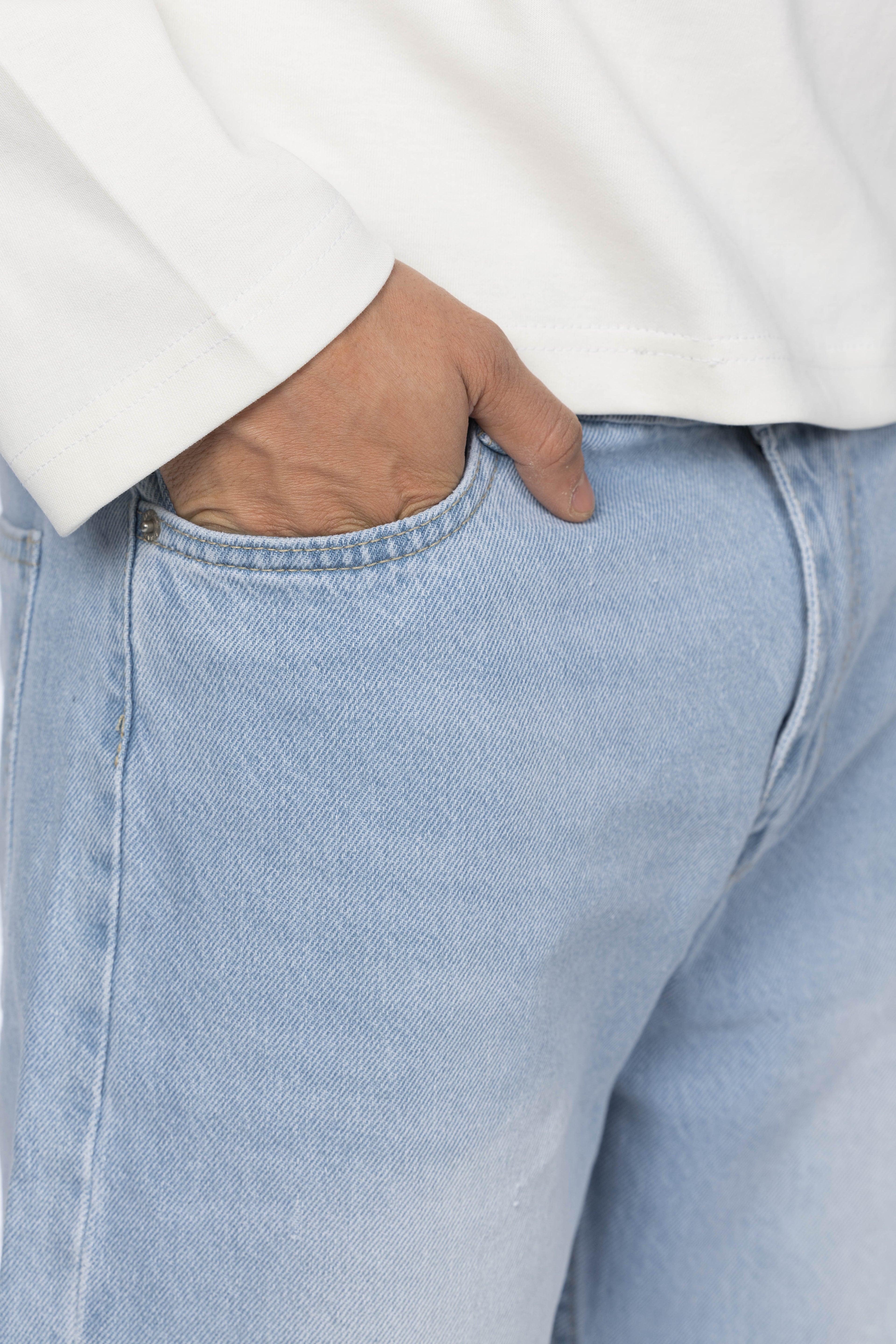 Wide Leg Jeans – Washed Ice Blue
