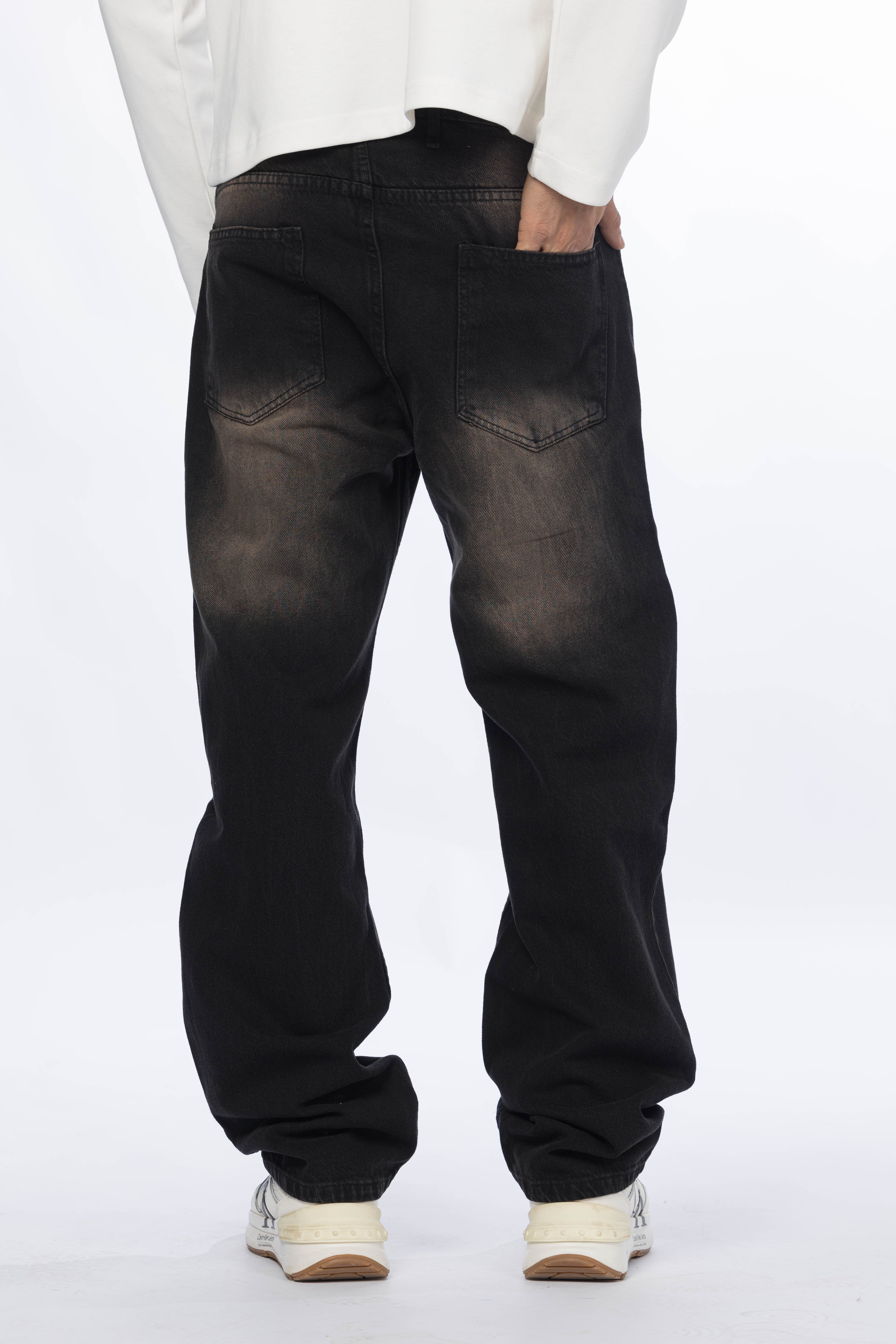 Wide Leg Jeans – Faded Black
