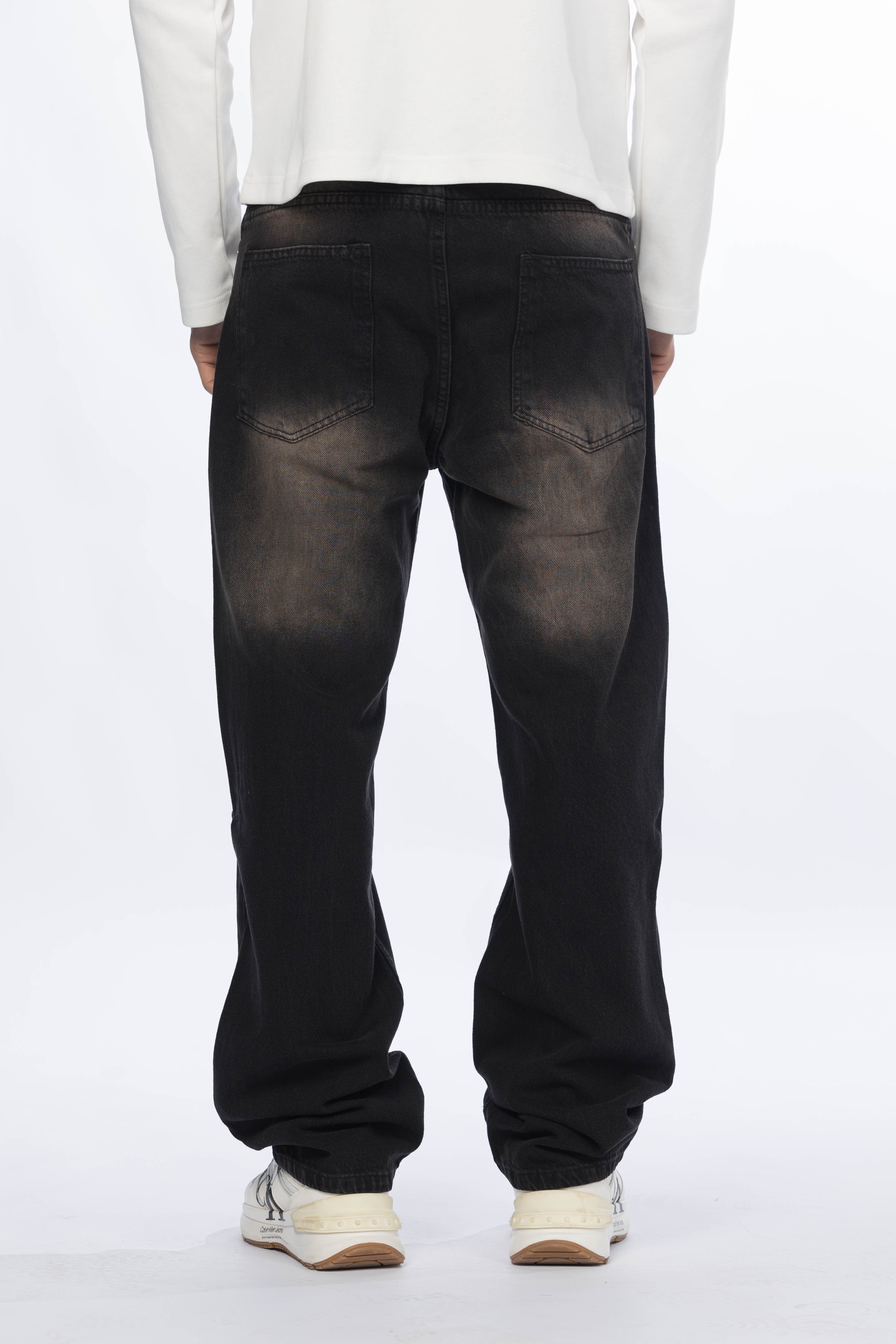 Wide Leg Jeans – Faded Black