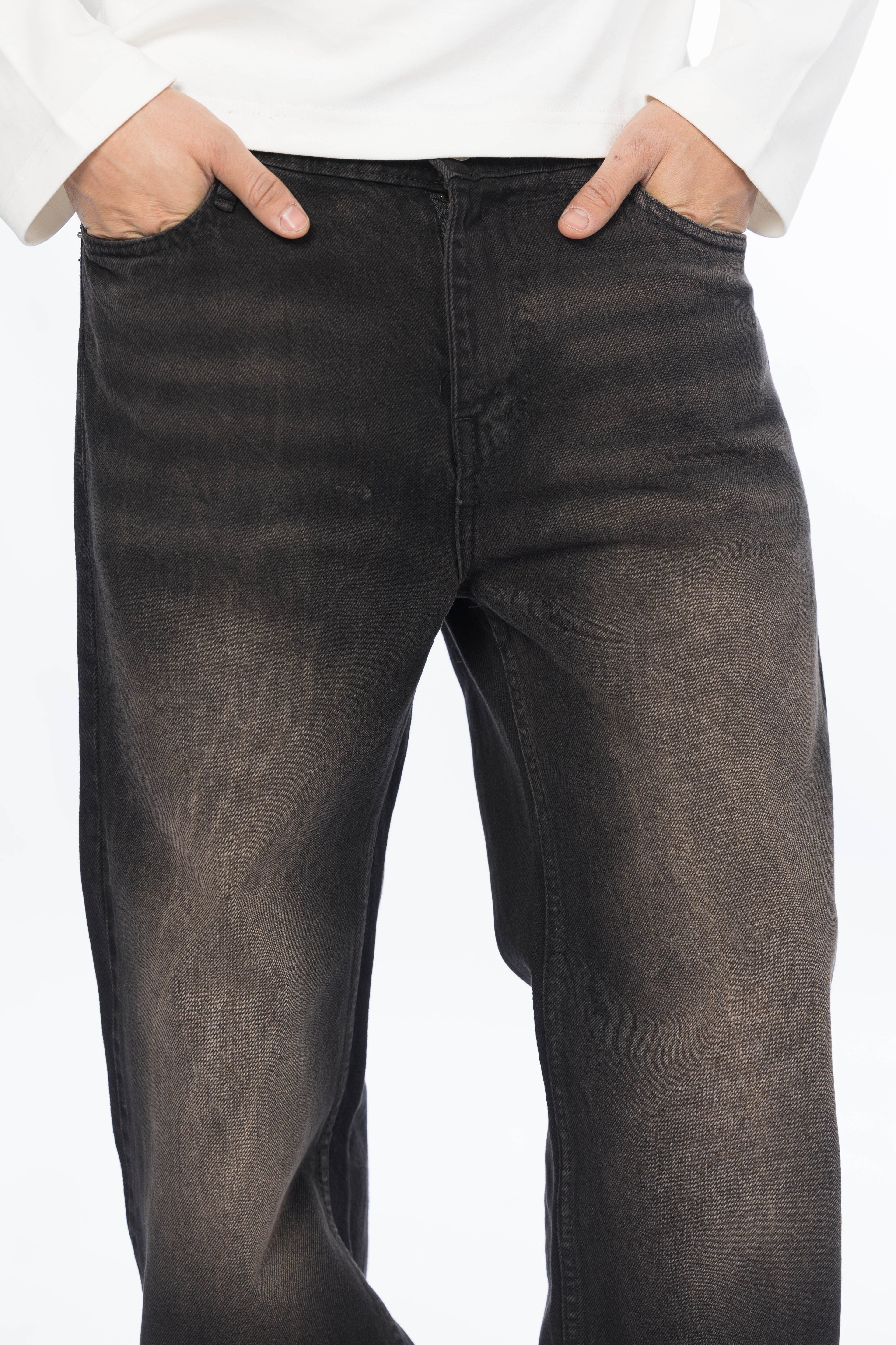 Wide Leg Jeans – Faded Black