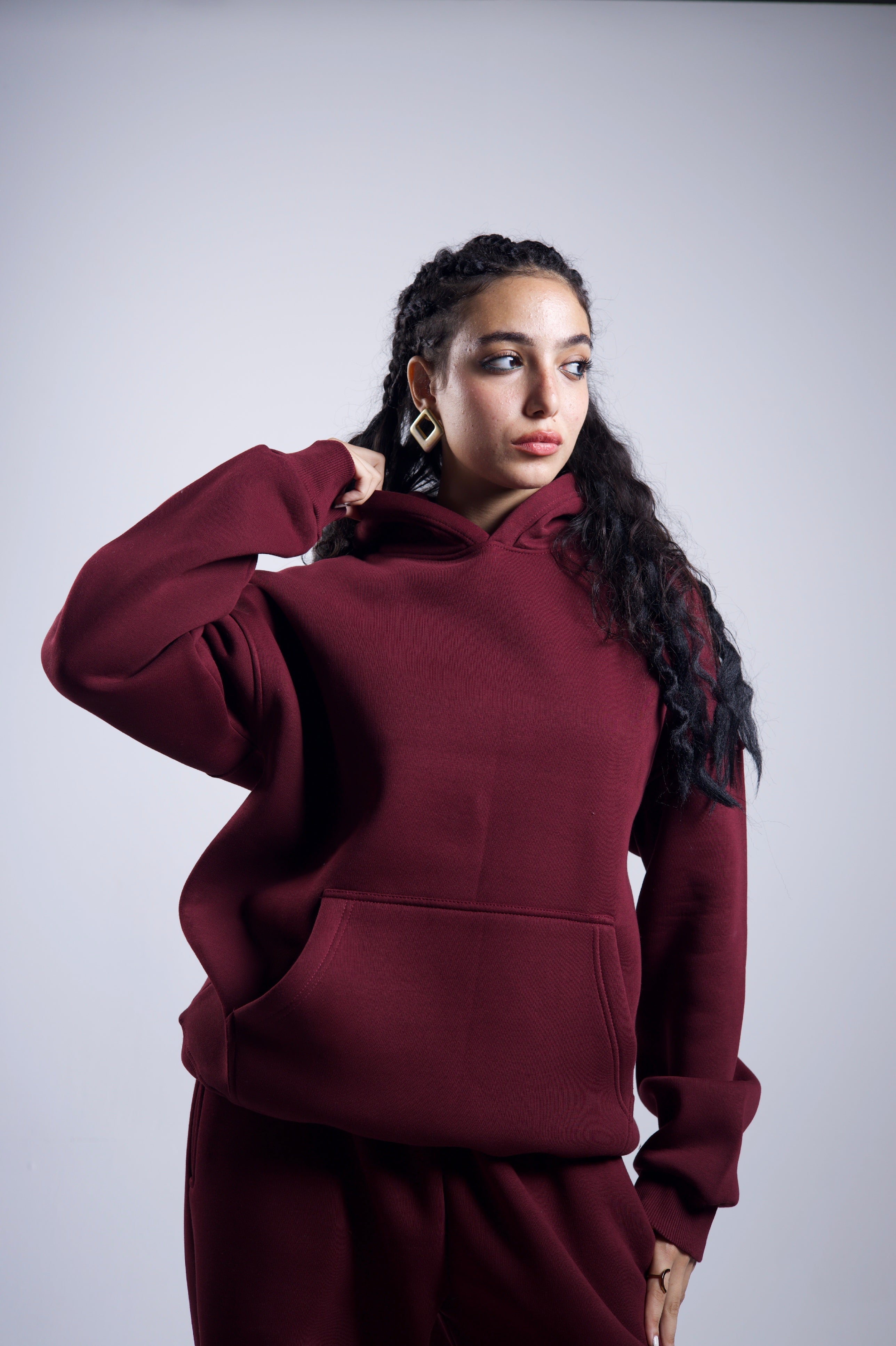 Oversized Hoodie - Burgundy