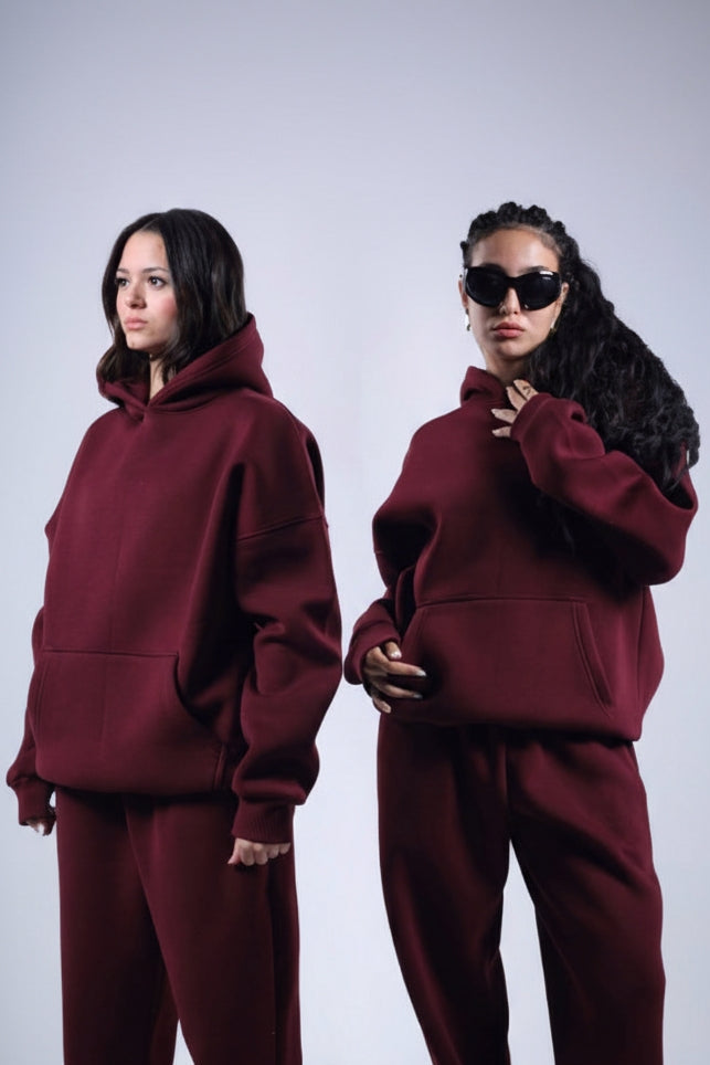 Oversized Hoodie - Burgundy