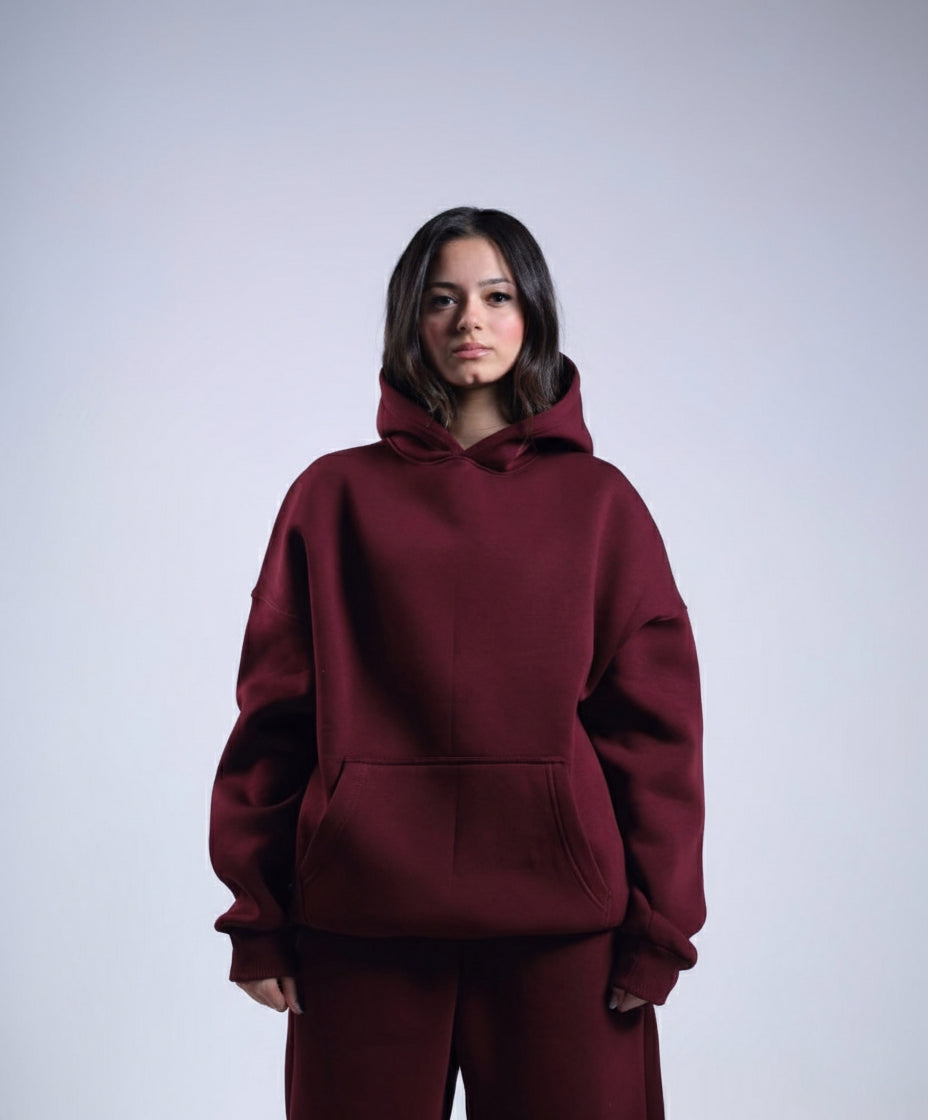 Oversized Hoodie - Burgundy