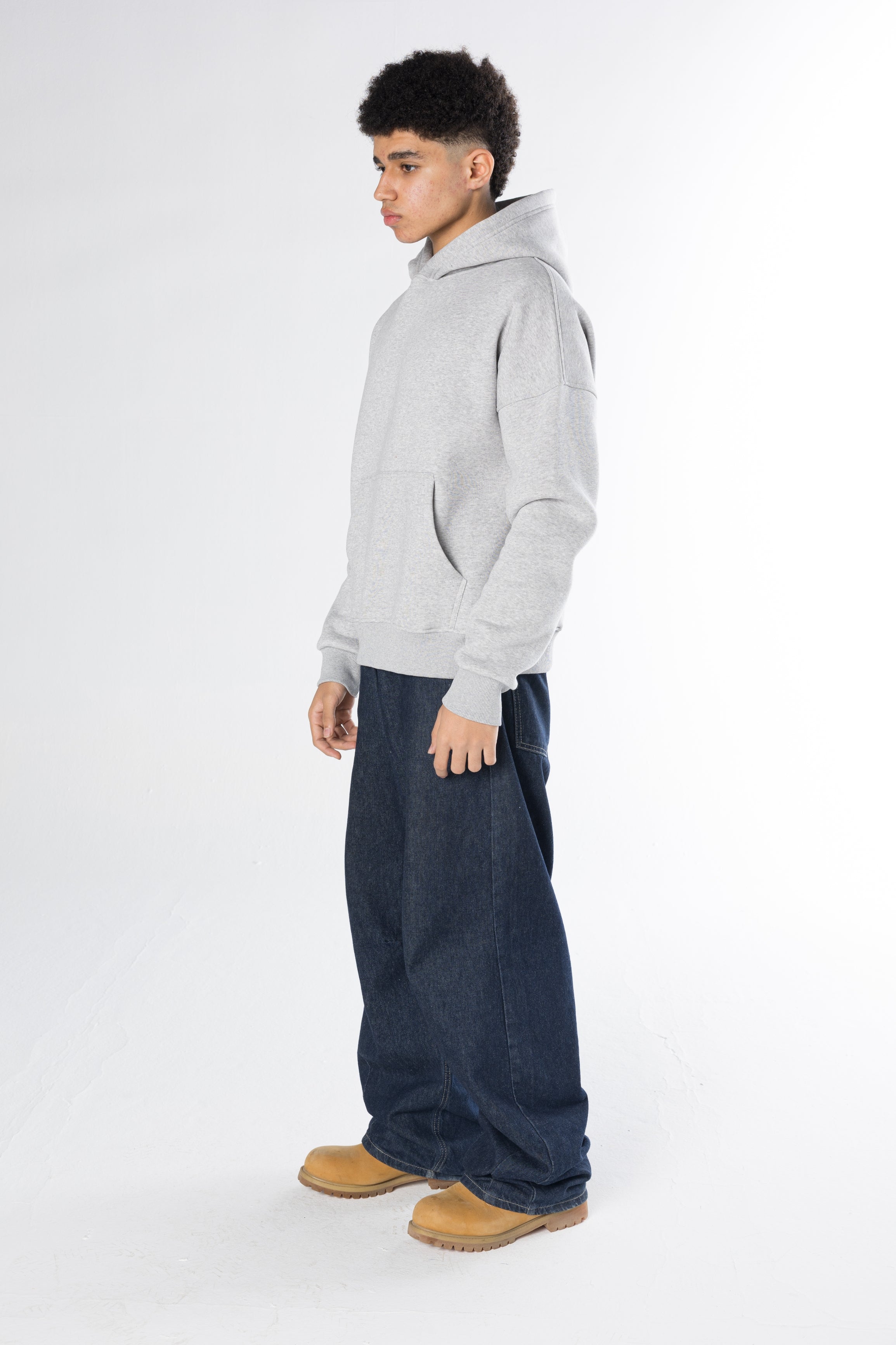 Boxy Fit Hoodie - Ash Grey