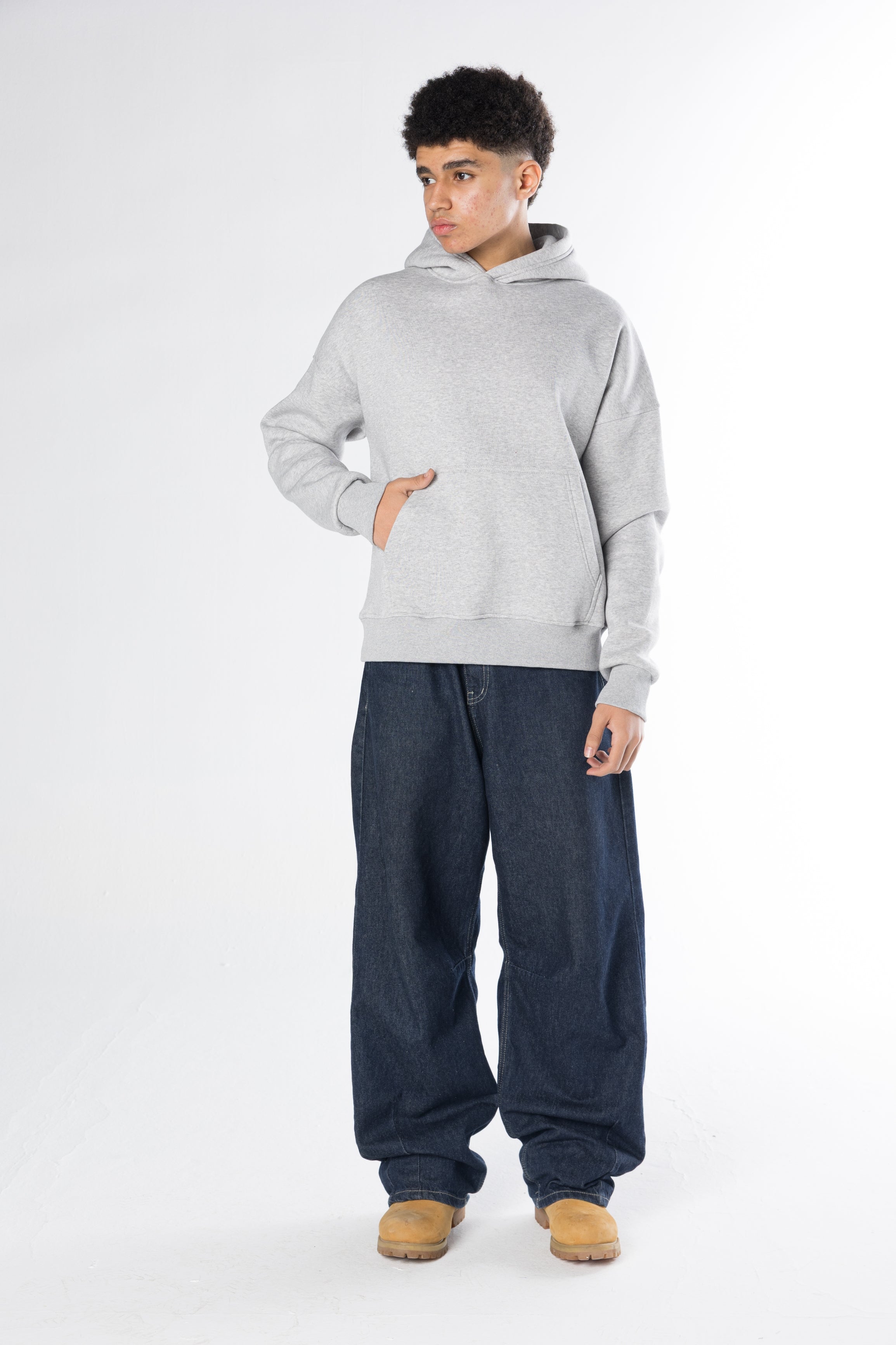 Boxy Fit Hoodie - Ash Grey