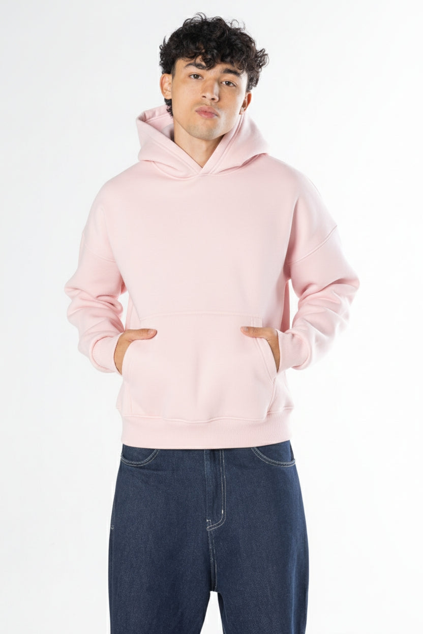 Boxy Fit Hoodie - Pink light