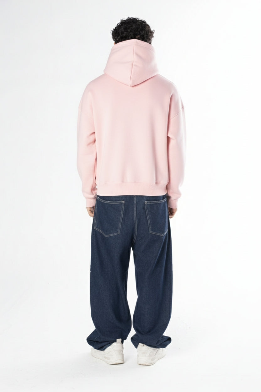 Boxy Fit Hoodie - Pink light