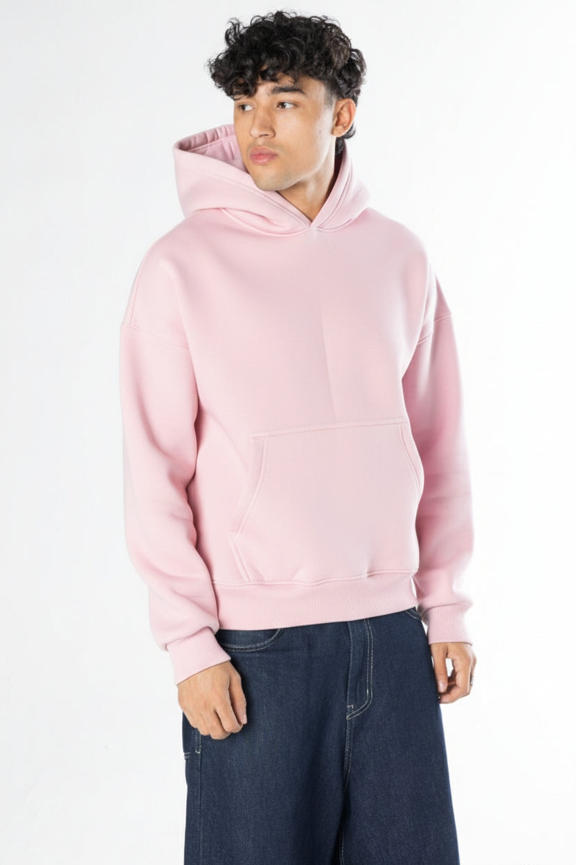 Boxy Fit Hoodie - Pink light
