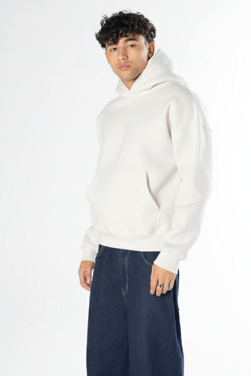 Boxy Fit Hoodie - White