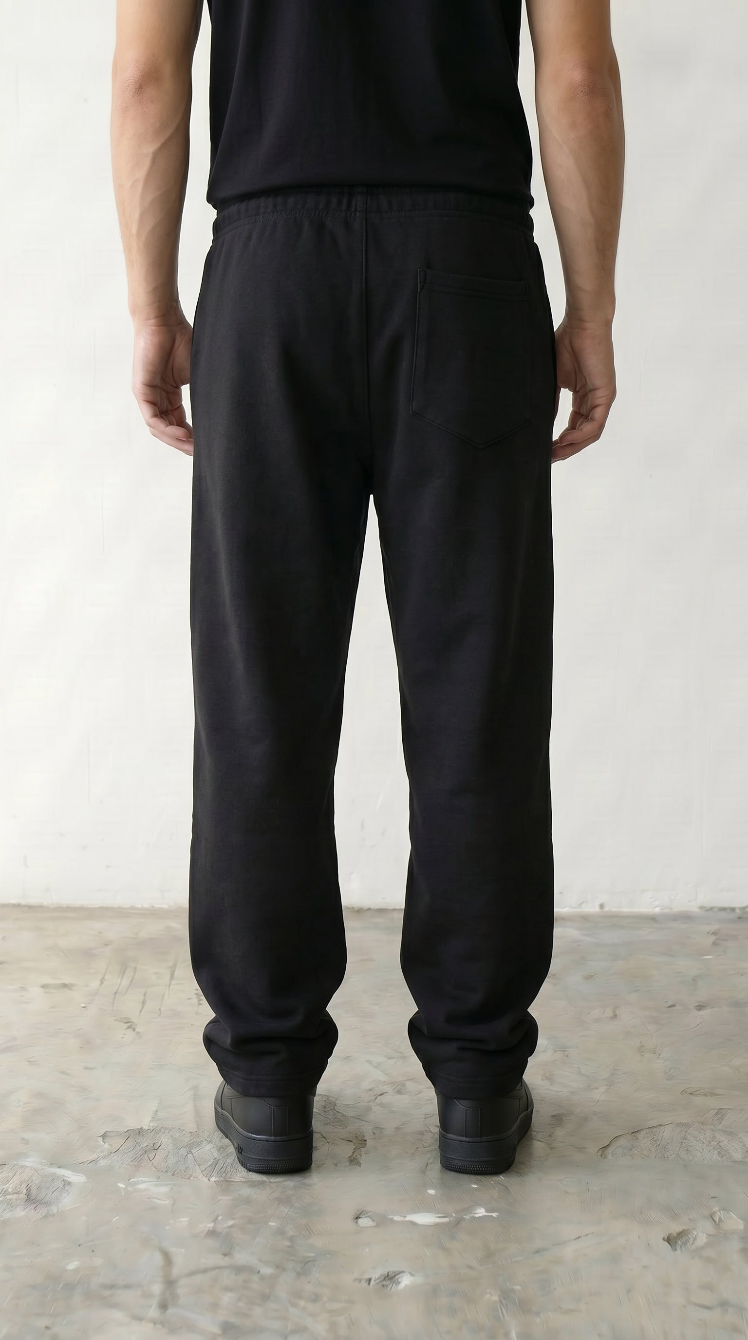 Wide Leg Sweatpants - Black
