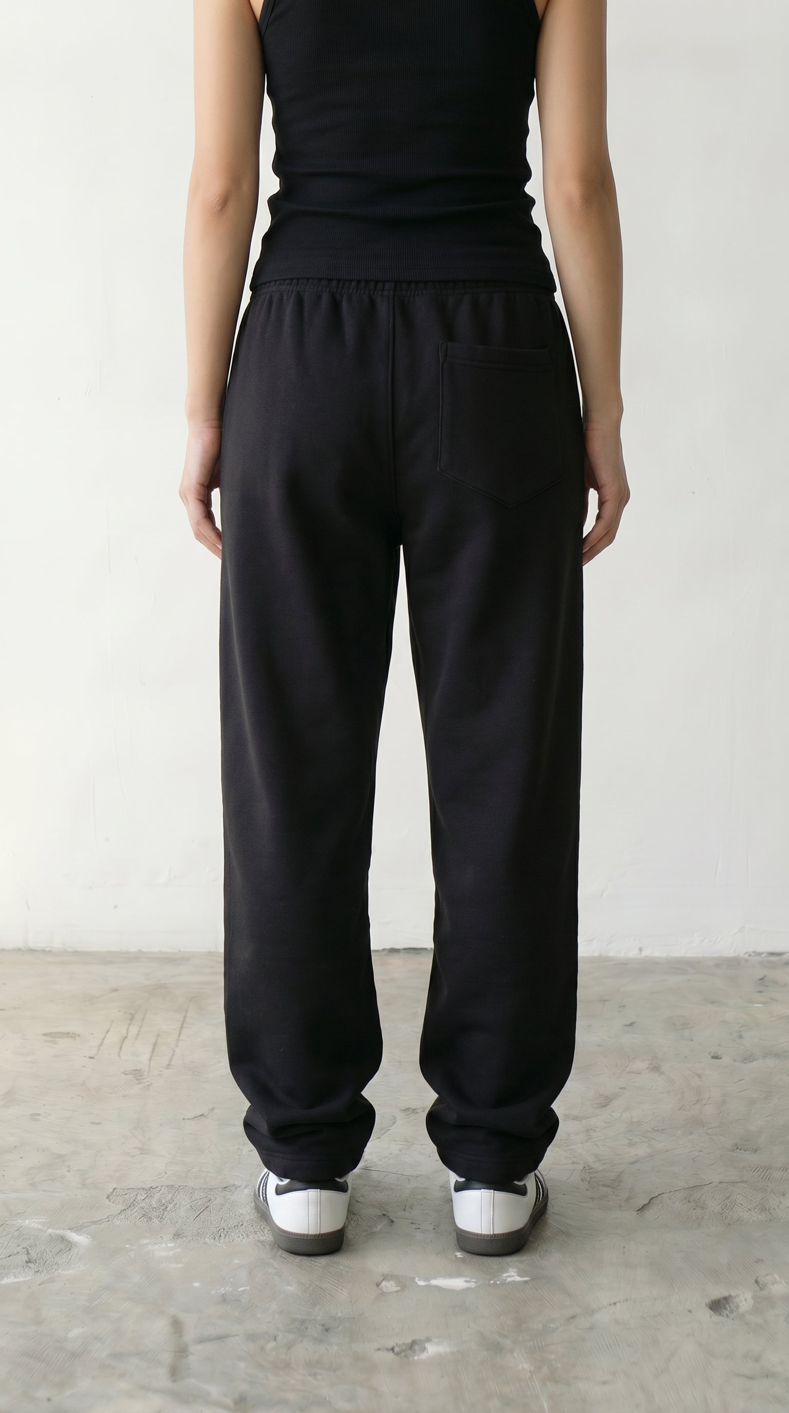 Wide Leg Sweatpants - Black