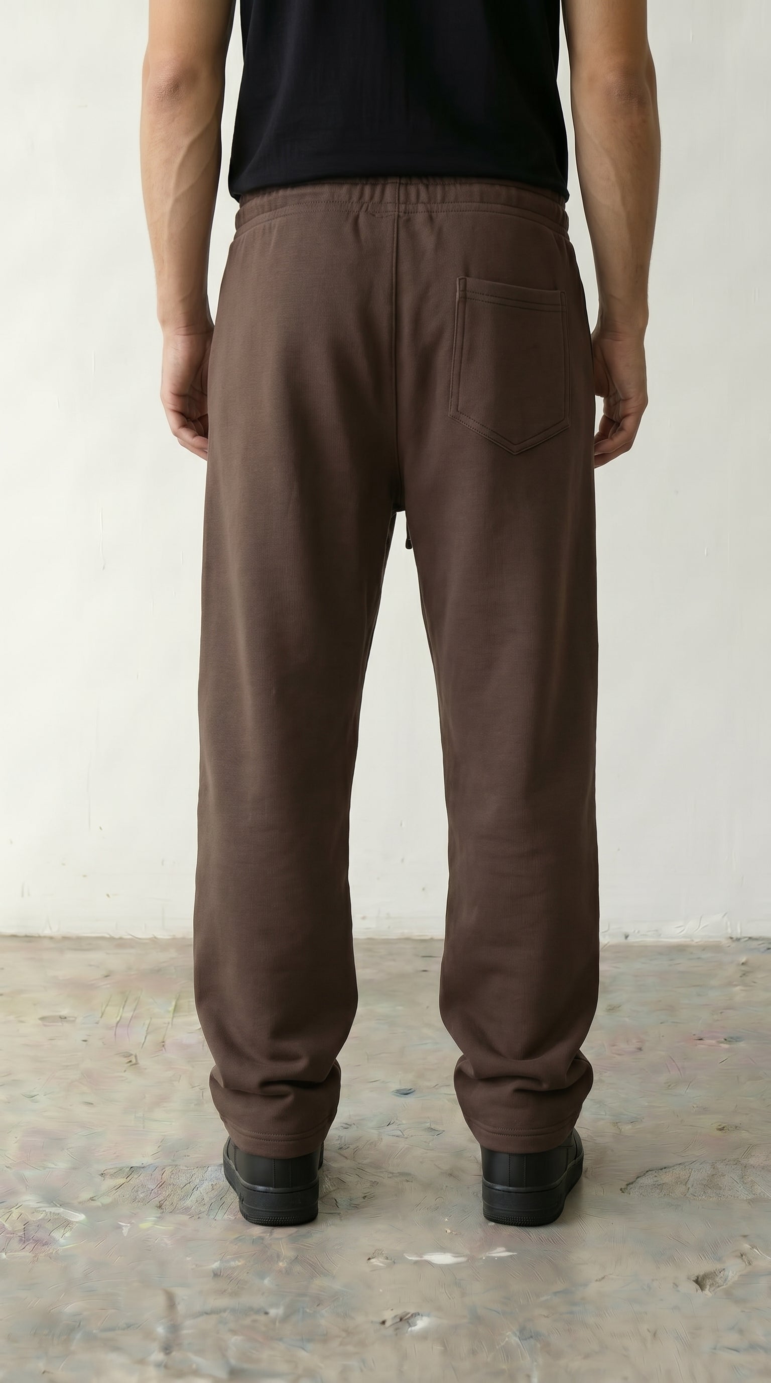 Wide Leg Sweatpants - Brown
