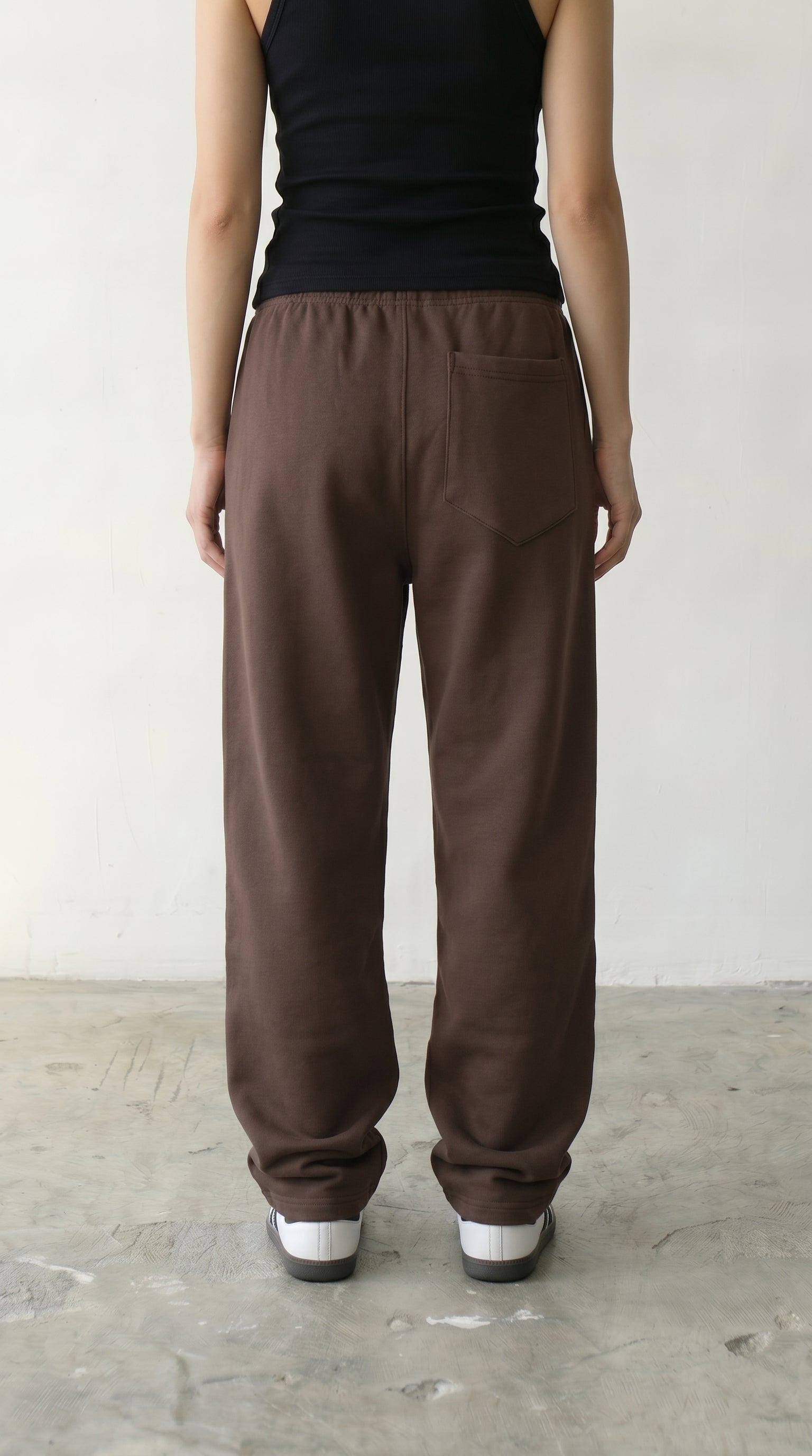 Wide Leg Sweatpants - Brown
