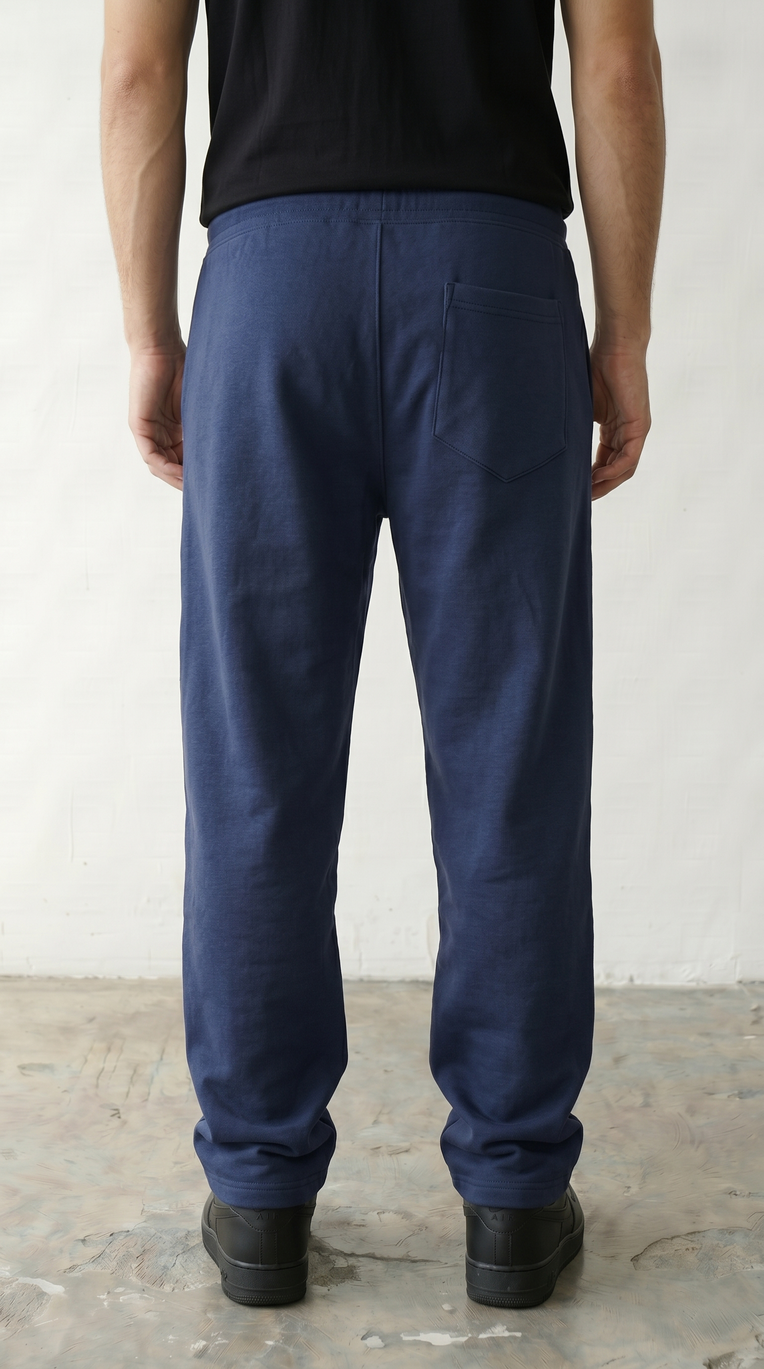 Wide Leg Sweatpants - Navy Blue