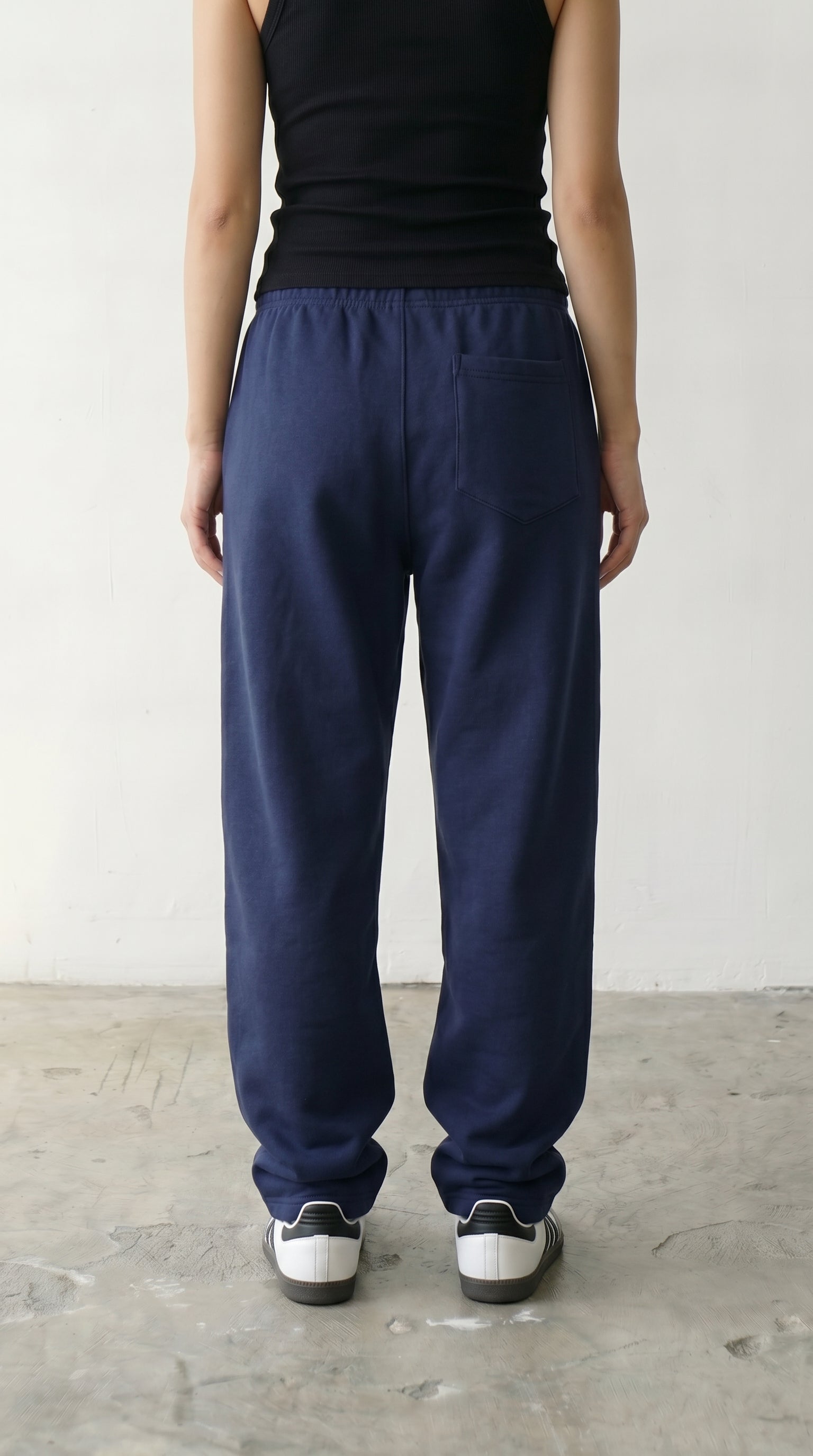 Wide Leg Sweatpants - Navy Blue