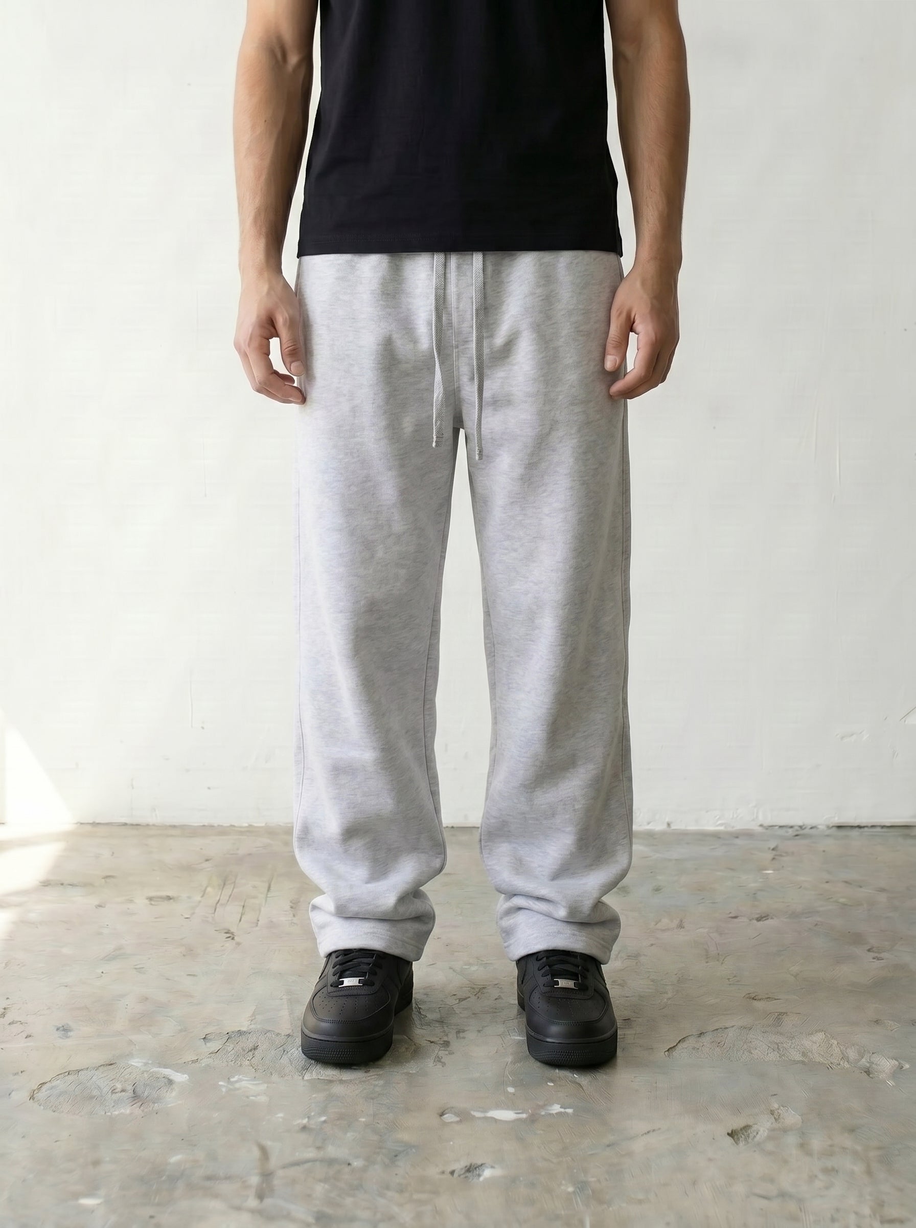 Wide Leg Sweatpants - Ash Gery