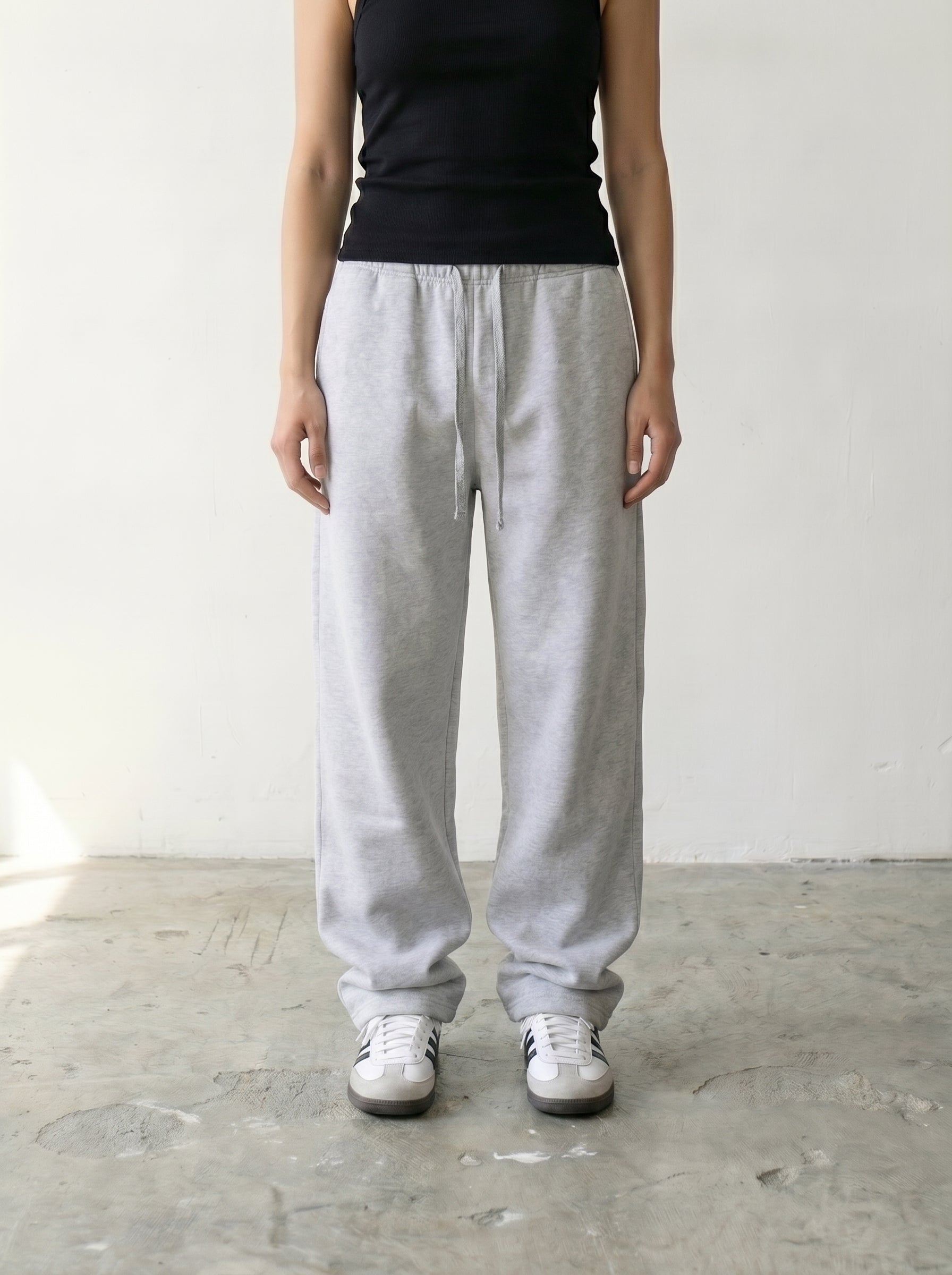 Wide Leg Sweatpants - Ash Gery
