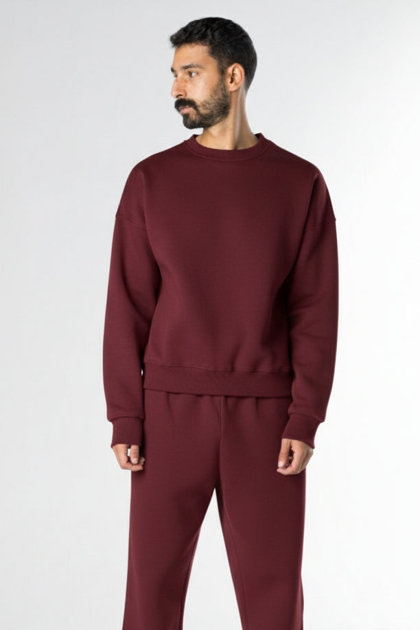 Boxy fit crewneck - Burgundy