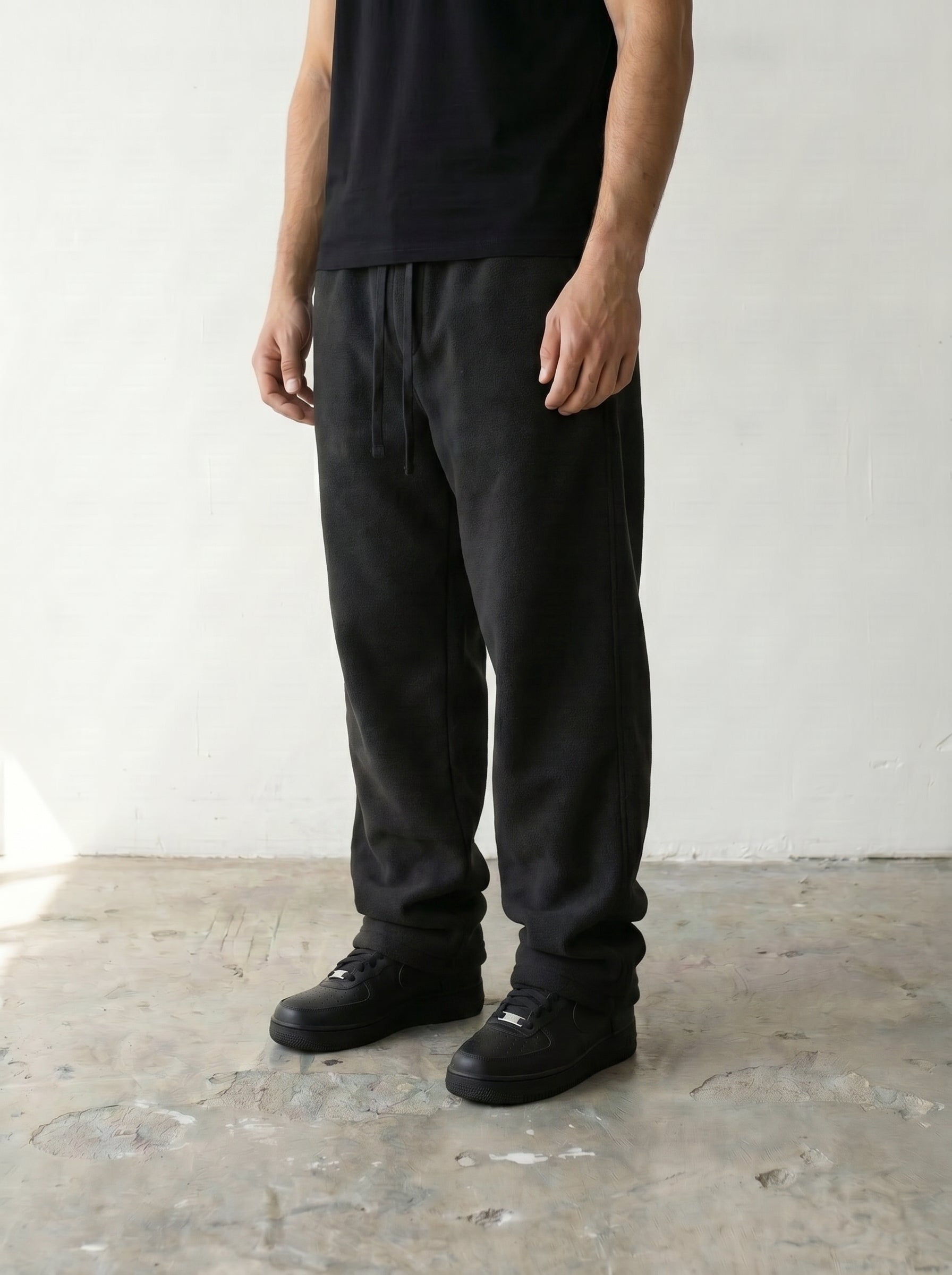 Wide Leg Sweatpants - Black