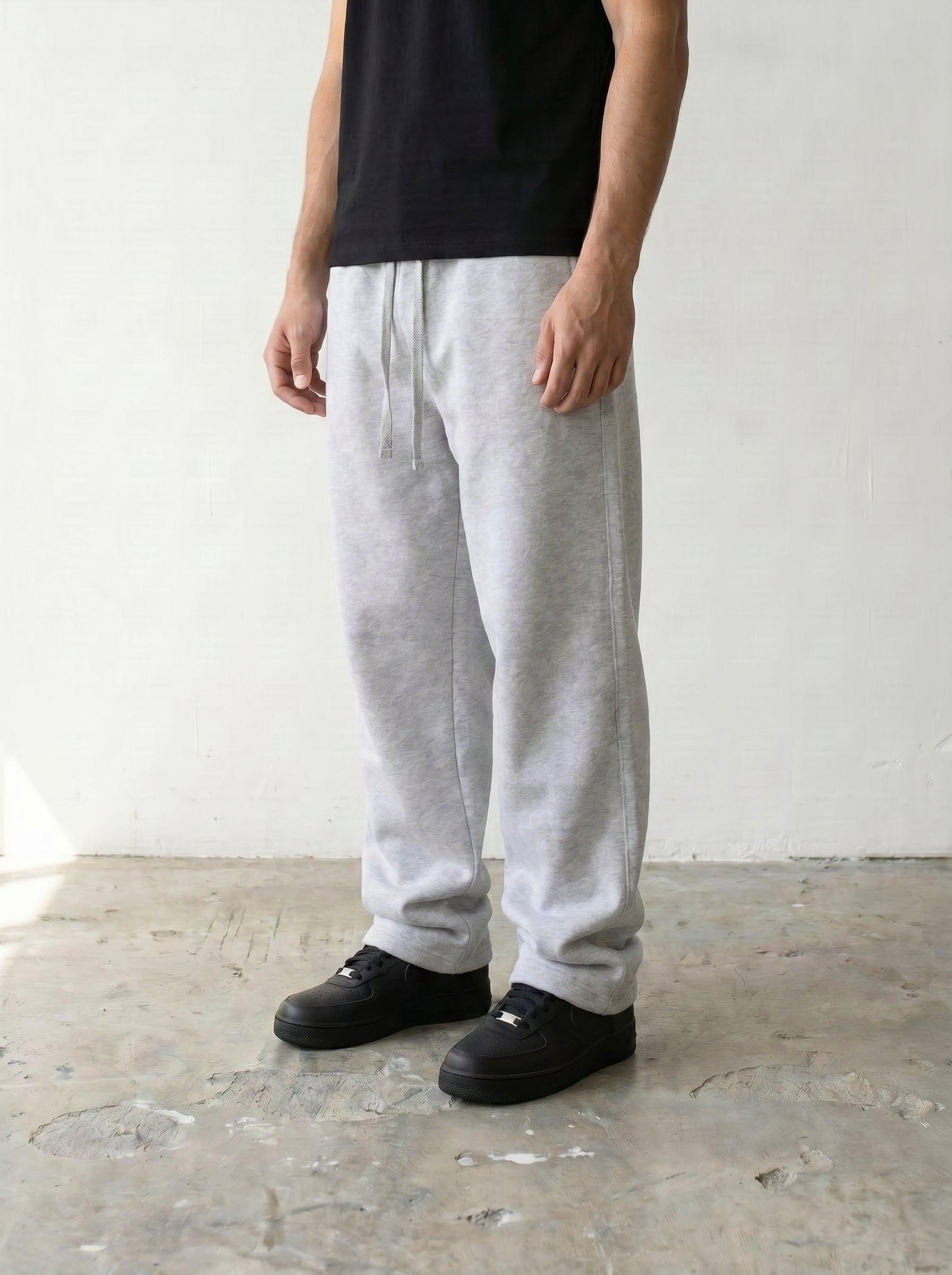 Wide Leg Sweatpants - Ash Gery
