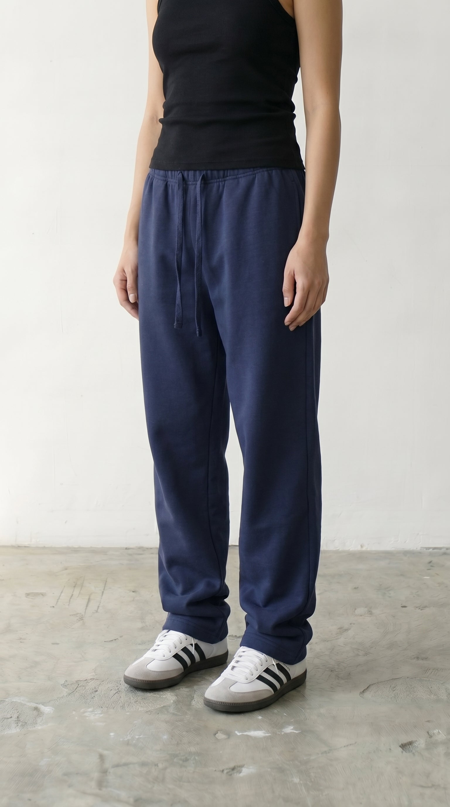 Wide Leg Sweatpants - Navy Blue